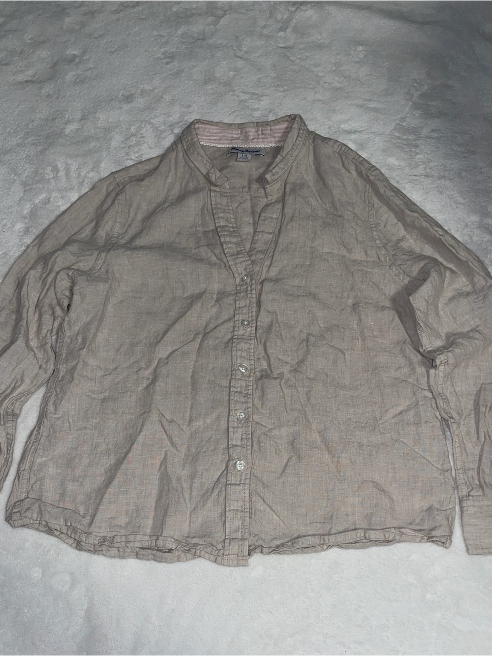 Tommy Bahama Stone Beige Linen Button-Front Shirt